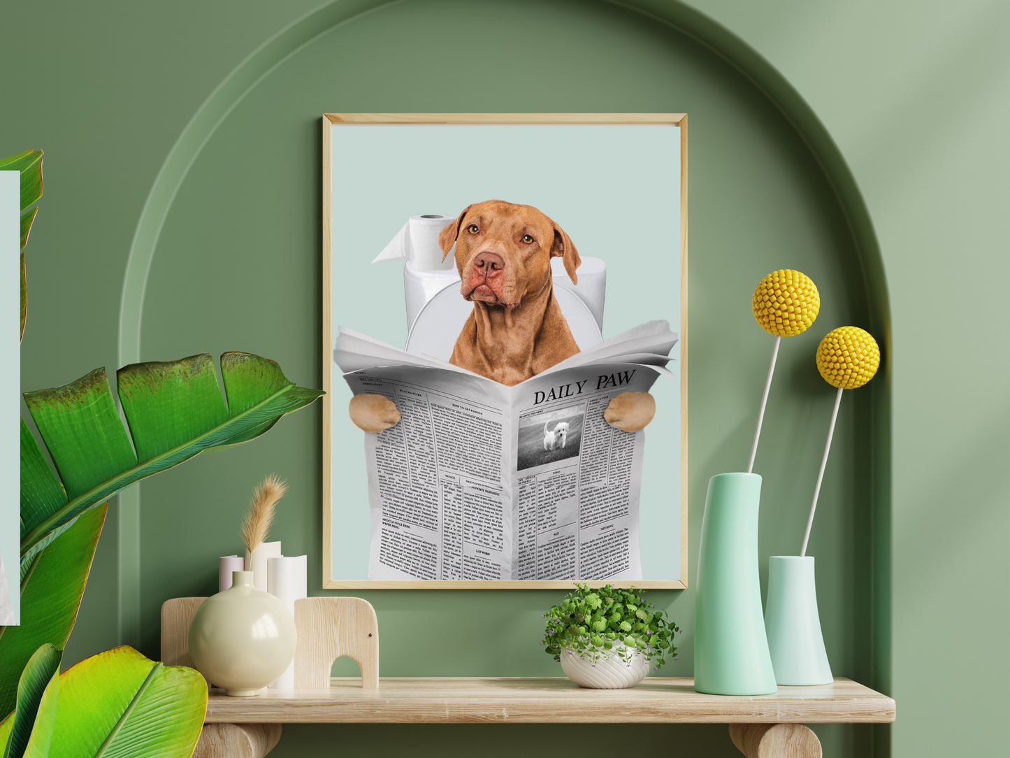 Custom Pet Portraits Set of 2, Funny Dog or Cat Portrait, Pet inrobe, Dog in Toilet, Personalized pet gift, Kids Bathroom Art, Dog Mom